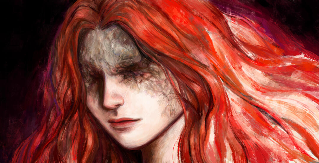 Portrait of Malenia from Elden ring.